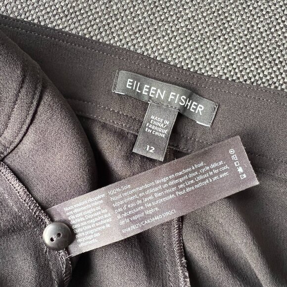 Eileen Fisher Black Silk Culottes - Picture 2 of 6